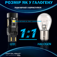 Світлодіодні лампиInfolight T20, 7443 (w21/5w) Canbus White
