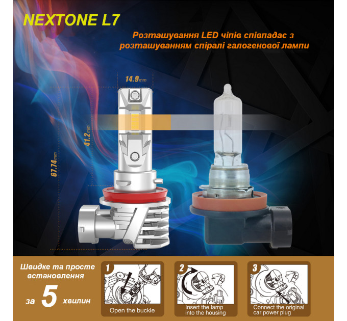 Світлодіодні лампи Nextone LED L7 H7 6000K