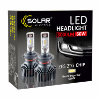 Світлодіодні лампи Solar 8304 H4 12/24V 6500K 8000Lm 60W ZES Chip
