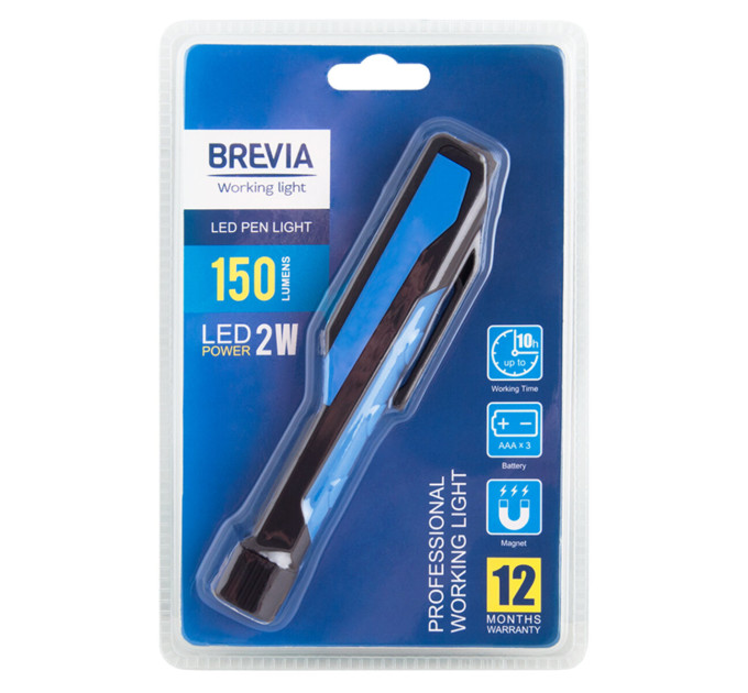 Ліхтар інспекційний Brevia LED Pen Light 2W LED, 150lm, IP20, IK05, 3xAAA 11390 11390
