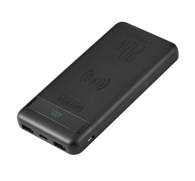 Повербанк Brevia 45118 10000mAh 20W Wireless Qi10W Li-Pol, LCD