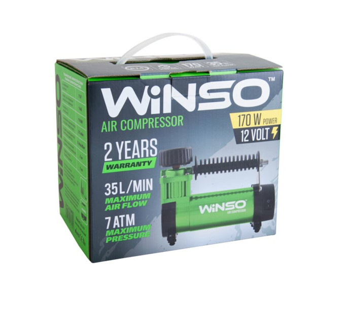 Компресор автомобільний Winso 7 Атм 35 л/хв 170Вт, кабель 3м, шланг 1м 127000