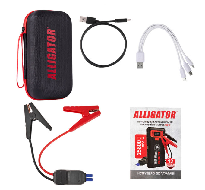 Портативний пусковий зарядний пристрій Alligator Jump Starter JS843 800A/1600A 20000mAh