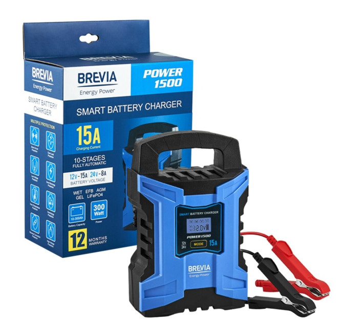 Зарядний пристрій Brevia Power1500 21500EP 15A 12V/24V