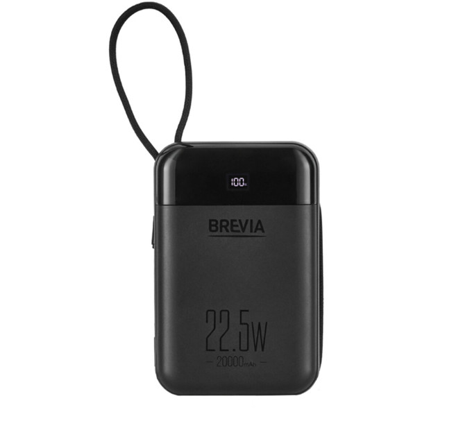 Повербанк Brevia 45222 20000mAh 22.5W Type-C+Lightning Cable, Li-Pol, LCD