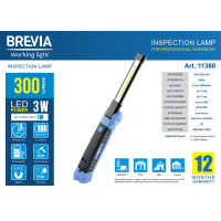 Ліхтар інспекційний Brevia LED Ultra-slim 11360 3W COB+1W LED 300lm 2000mAh microUSB 