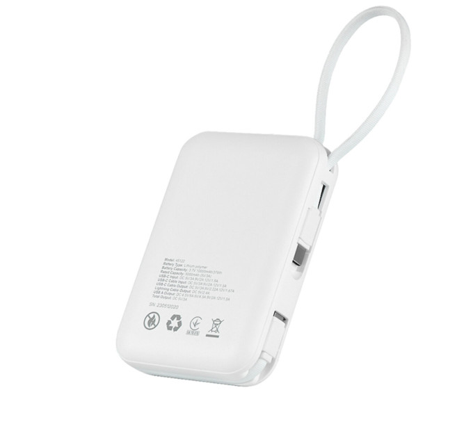 Повербанк Brevia 45122 10000mAh 22.5W Type-C+Lightning Cable, Li-Pol, LCD
