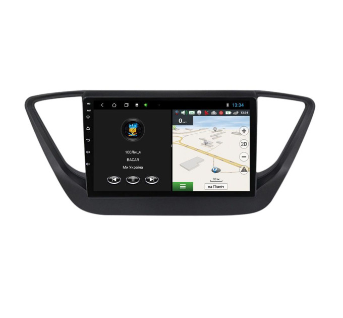 Штатна магнітола для Hyundai Accent Solaris 2017-2018 black BACAR 2/32Gb Optimal