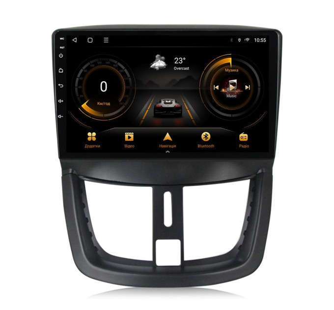 Штатна магнітола для Peugeot 207 2006-2015 BACAR 1/16Gb Optimal