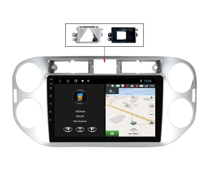Штатна магнітола для VW Tiguan 1 2006-2017 BACAR 1/16Gb Optimal