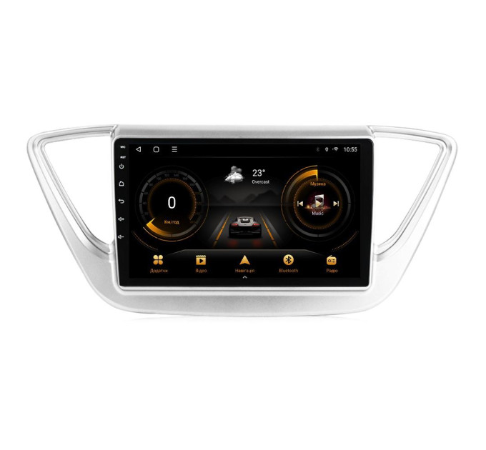 Штатна магнітола для Hyundai Accent Solaris silver 2017-2018 BACAR 2/32Gb Optimal