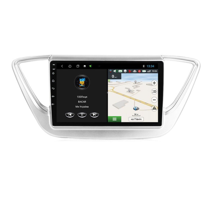 Штатна магнітола для Hyundai Accent Solaris silver 2017-2018 BACAR 2/32Gb Optimal