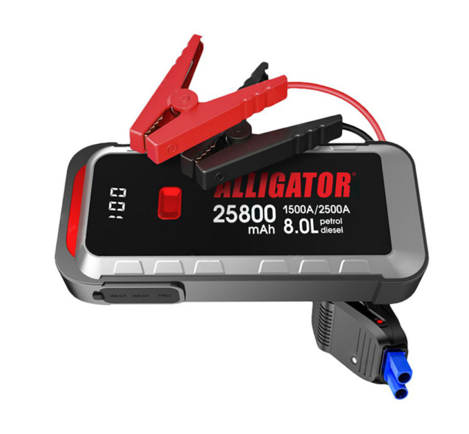 Портативний пусковий зарядний пристрій Alligator Jump Starter JS847 1500A/2500A 25800mAh