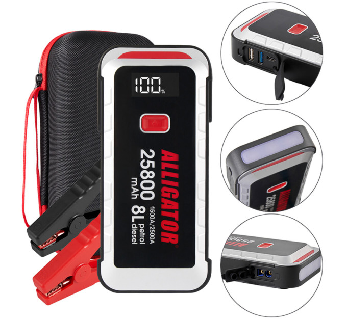 Портативний пусковий зарядний пристрій Alligator Jump Starter JS847 1500A/2500A 25800mAh