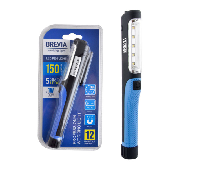 Ліхтар інспекційний Brevia 11110 LED Pen Light 5SMD+1W LED 150lm 3xAAA 