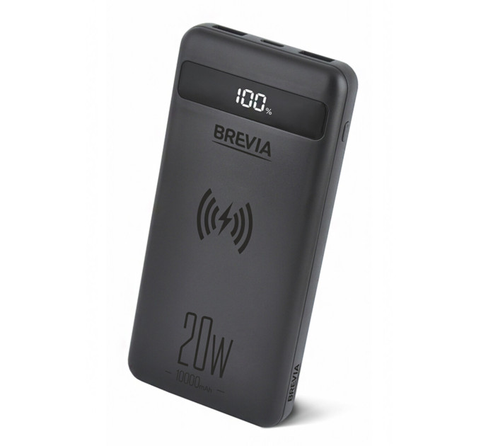 Повербанк Brevia 45118 10000mAh 20W Wireless Qi10W Li-Pol, LCD