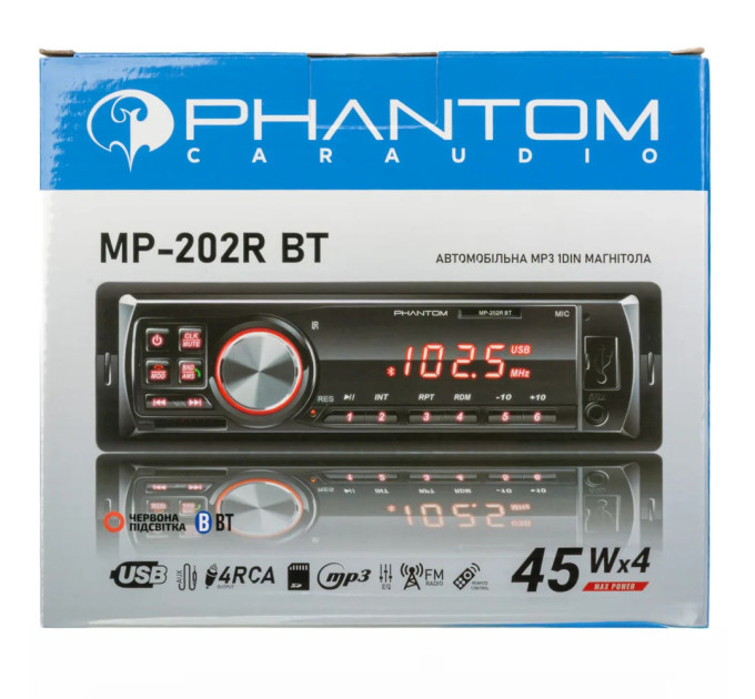 Автомагнітола PHANTOM MP-201BT