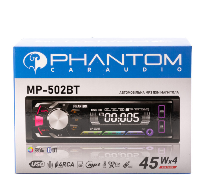 Автомагнітола PHANTOM MP-502BT