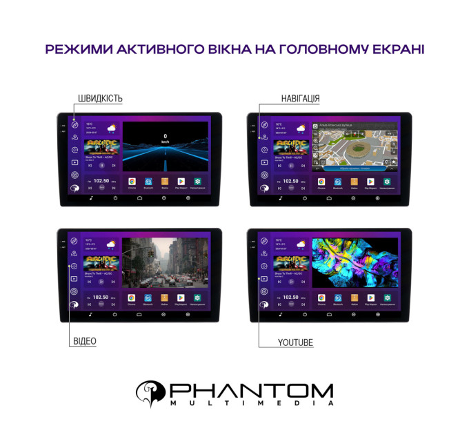 Автомагнітола  PHANTOM DVA-2K9 ProMax 4G 360° 8+128