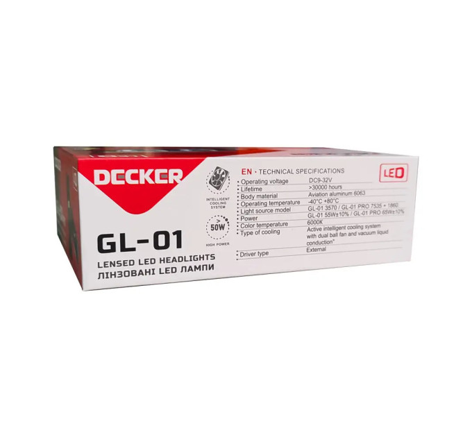 Світлодіодні лампи з лінзою Decker LED GL-01 6K H7