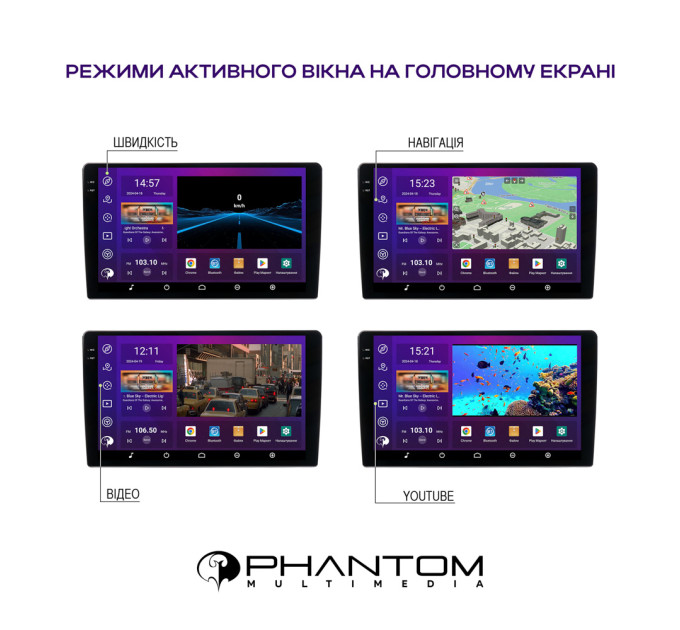 Автомагнітола PHANTOM DVA-2K10 Pro 4G 360° 4+64
