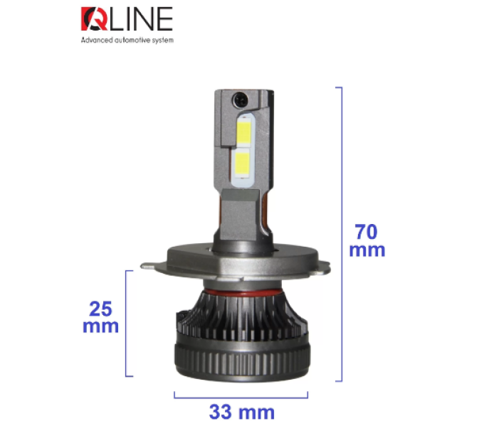 Світлодіодні лампи QLine DualVision 65W H4 24V 6000K (2шт.)