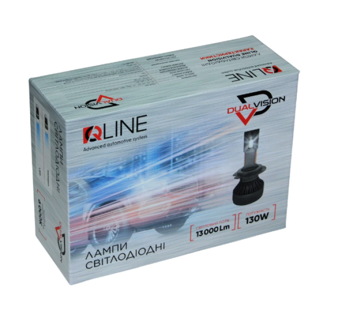 Світлодіодні лампи QLine DualVision 65W H7 6000K (2шт.)