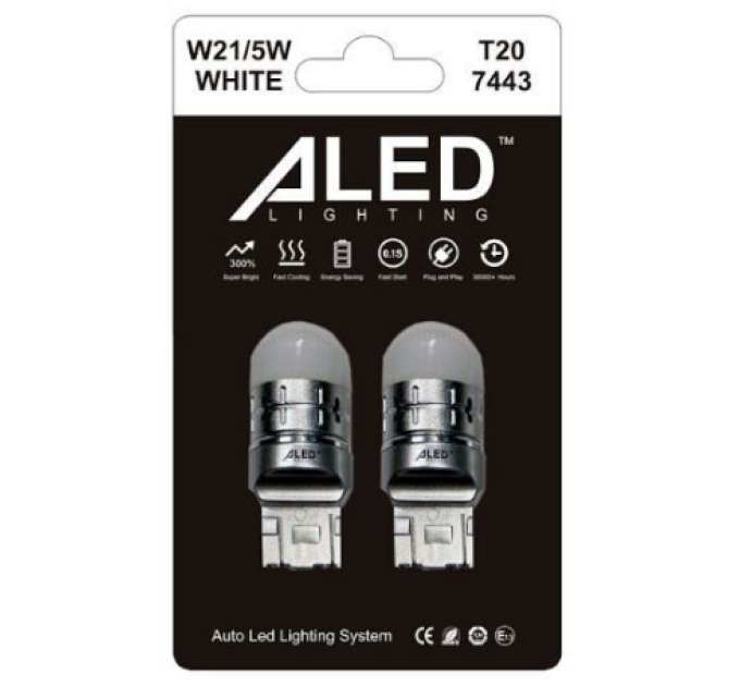 Світлодіодні лампи ALed 7443 (W21W/5W) white (2шт)