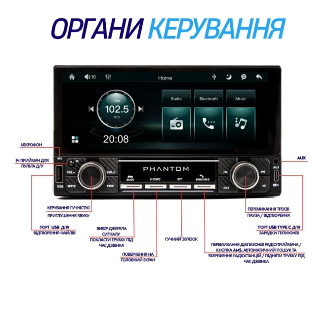 Автомагнітола PHANTOM DVX-681