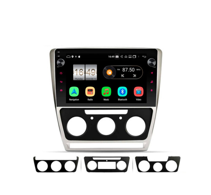 Штатна магнітола Torssen Skoda Octavia A5 08-13 silver MP10232 круговий огляд