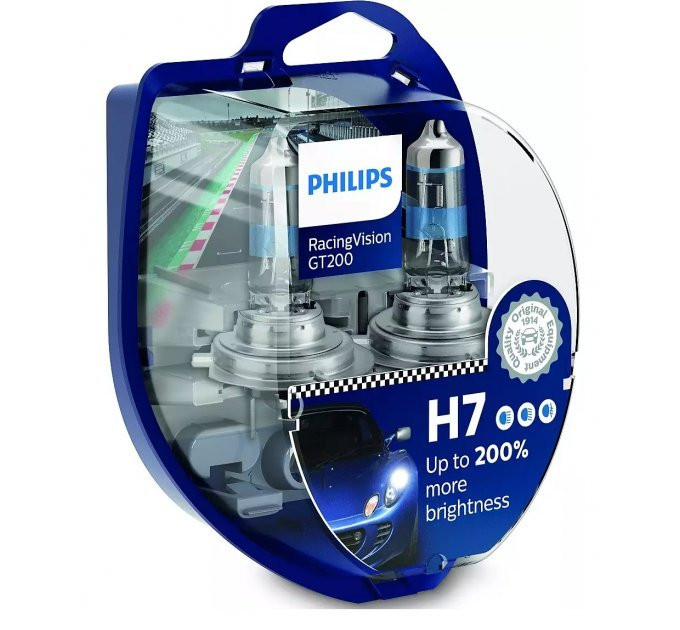 Комплект галогенних ламп Philips RacingVision GT200 12972RGTS2 H7 55W 12V