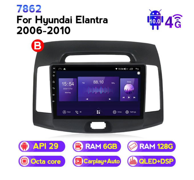 Штатна магнітола ECOBOOST FFT760Q-1242 HYUNDAI ELANTRA 2008-2010