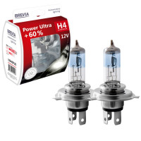 Комплект галогенних ламп Brevia H4 Power Ultra 12040PUS Комплект галогенних ламп Brevia H4 Power Ultra 12040PUS