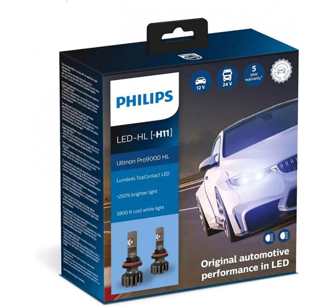 Світлодіодні лампи Philips Ultinon Pro9000 H11 11362U90CWX2 12/24V 18W