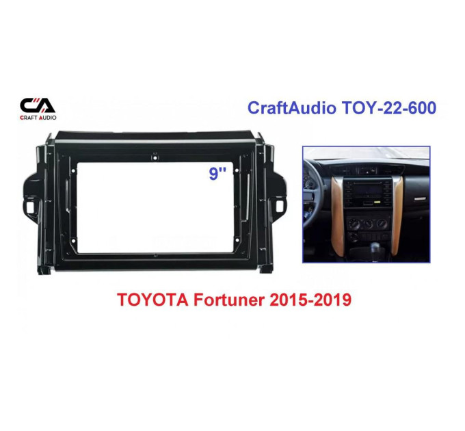 Перехідна рамка CraftAudio TOY-22-600 TOYOTA Fortuner 2015-2019