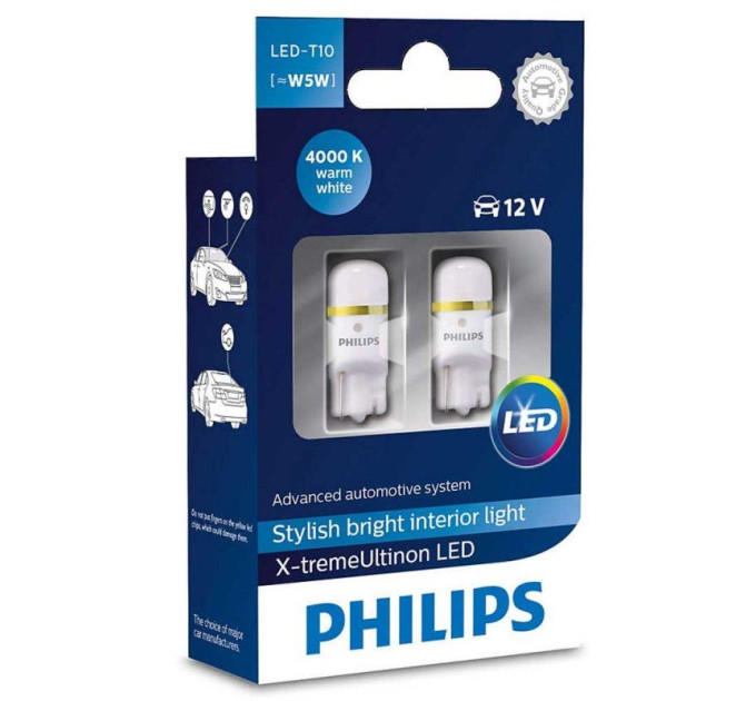 Світлодіодні лампи Philips X-tremeUltinon LED T10 12799LED 12v W2,1X9,5d 1w 4000K