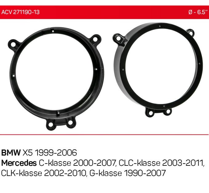 Проставки під динаміки ACV 271190-01 для автомобілів BMW X5, Mercedes C-klasse, CLC-klasse, CLK-klas