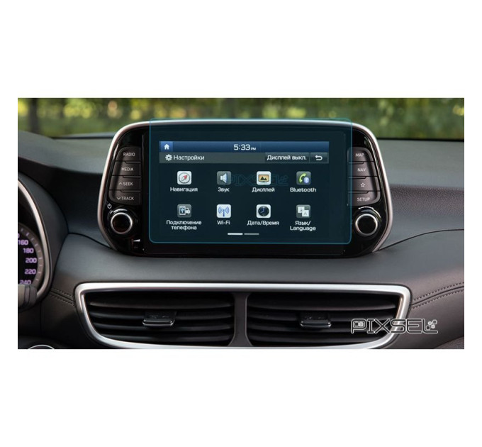Захисне скло на монітор Hyundai Tucson 2019- (глянсове) Pixsel HD-2742-H