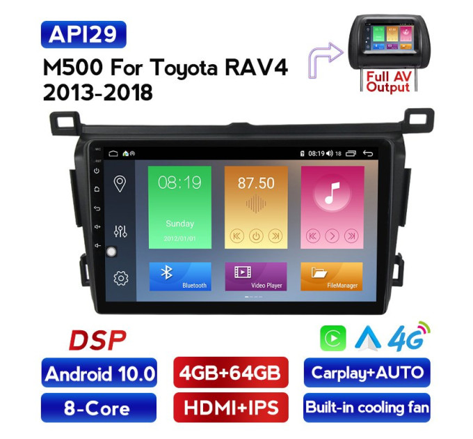 Штатна магнітола ECOBOOST FFT500Q-1062 TOYOTA RAV4 2013