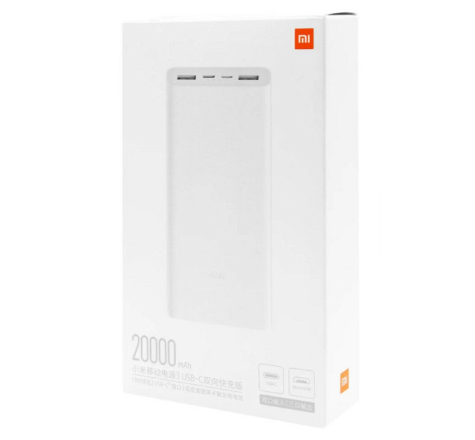 Повербанк Xiaomi Mi Power Bank 3 20000mAh 18W Fast Charge White