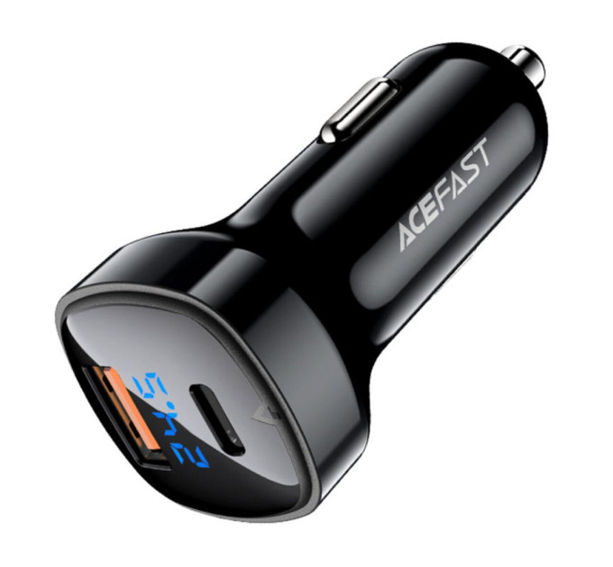 Автомобільний зарядний пристрій ACEFAST B4 digital display 66W (USB-C+USB-A)