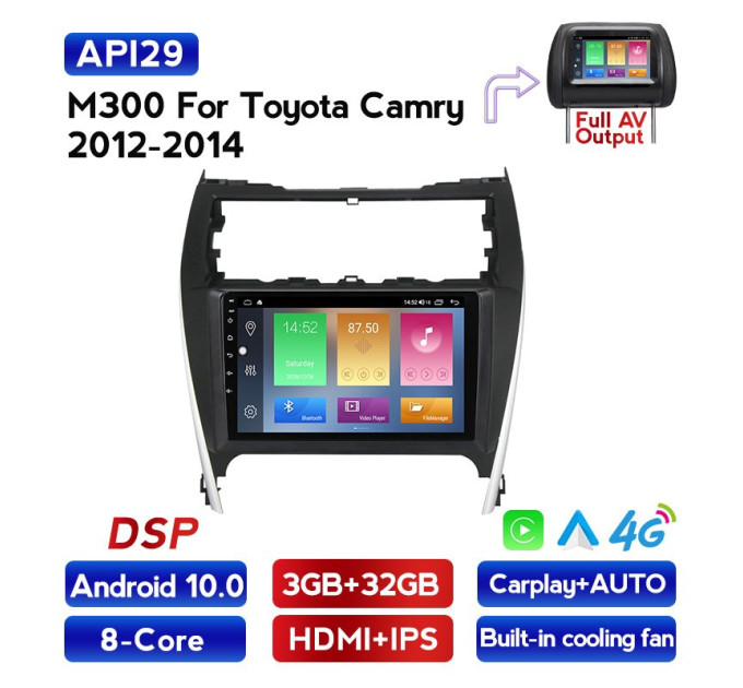 Штатна магнітола ECOBOOST FFT300Q-1070 TOYOTA Camry 2012-2014