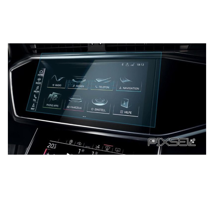Захисне скло на монітор Audi A6 / S6 2019- (гартоване) Pixsel AUDI-1248-T