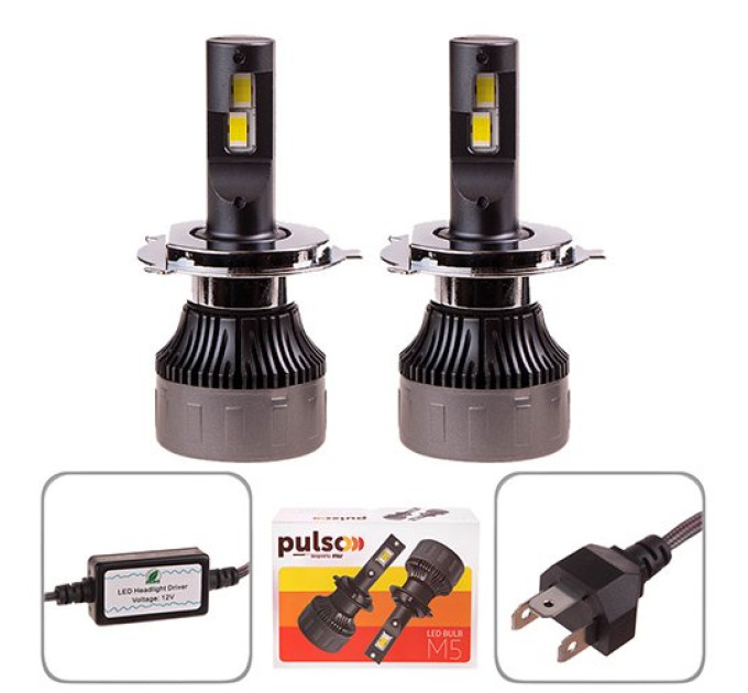 Світлодіодні лампи PULSO M5 H4 LED-chips CSP 9-36v 6500K