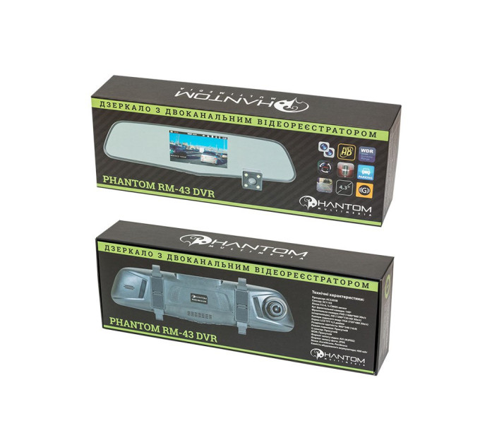 Дзеркало з відеореєстратором Phantom RM-43 DVR