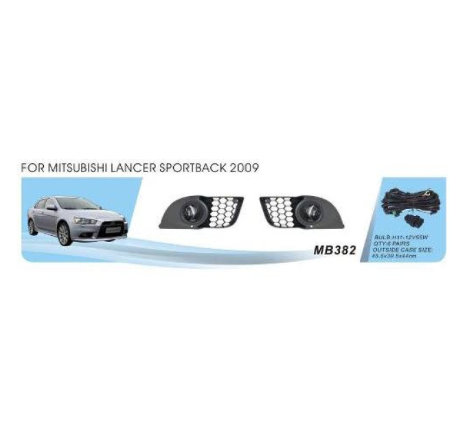 Протитуманні фари Vitol MB-382W Mitsubishi Lancer X Sportback/Evolution 2009-