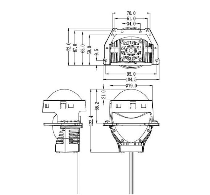 Світлодіодна лінза Bi-LED Decker SPL-90 3" 6000K 45W