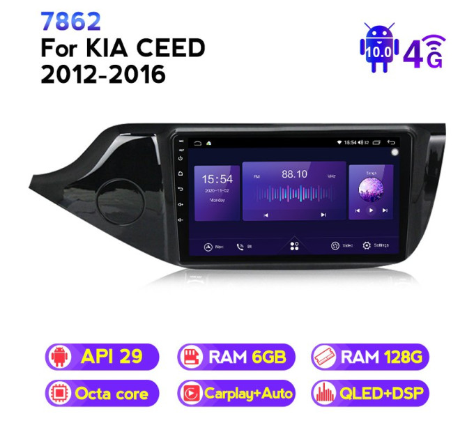 Штатна магнітола ECOBOOST FFT760Q-1233 KIA CEED