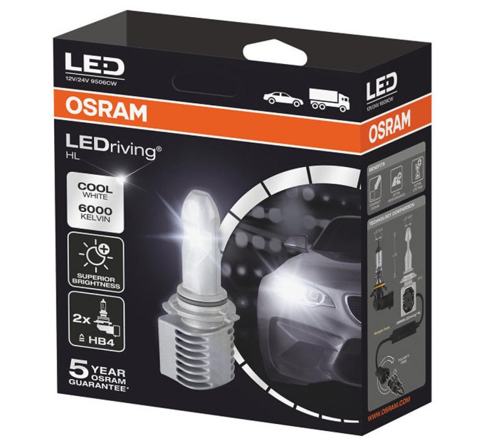 Світлодіодні лампи OSRAM 9506CW LEDriving HB4 14W 12-24V P22D 6000K