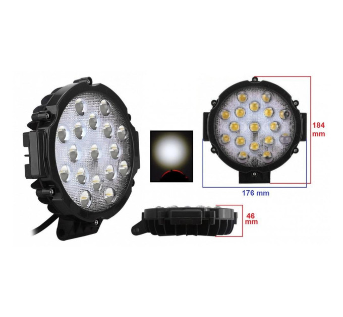 Світлодіодна фара AllLight 51W-Black 9-30V spot 17 chip OSRAM
